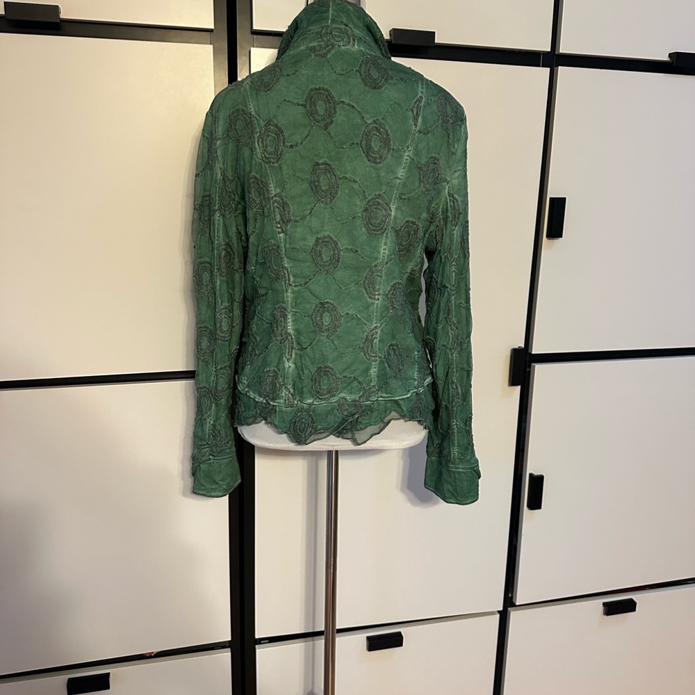 Green Boho style women’s blazer Jacket - Picture 7 of 15